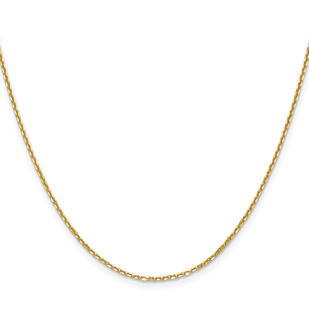 2 Inch 14K Yellow Gold 1.45mm D/C Round Cable Chain Necklace