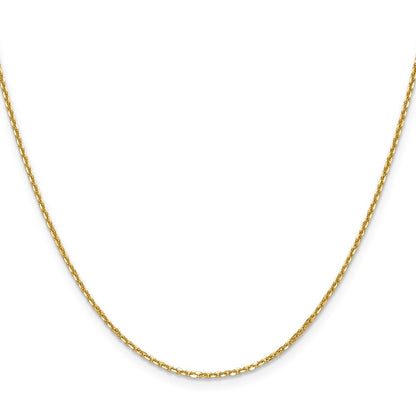 2 Inch 14K Yellow Gold 1.45mm D/C Round Cable Chain Necklace