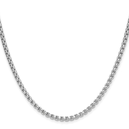 14K White Gold Wg 2.2mm Solid Beveled D/C Paperclip Chain Necklace