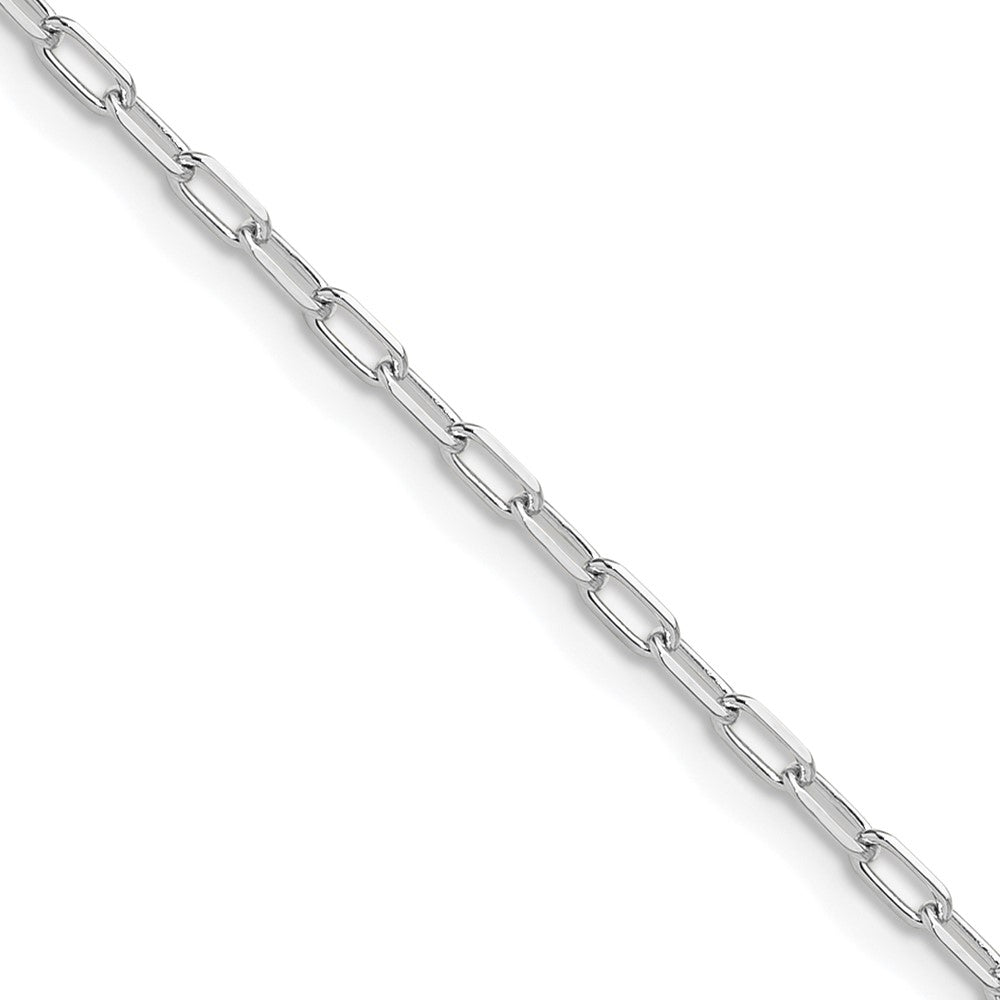 14K White Gold Wg 2.2mm Solid Beveled D/C Paperclip Chain Necklace