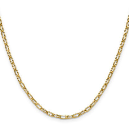 14K Yellow Gold 3.0mm Semi Solid Paperclip Chain Necklace