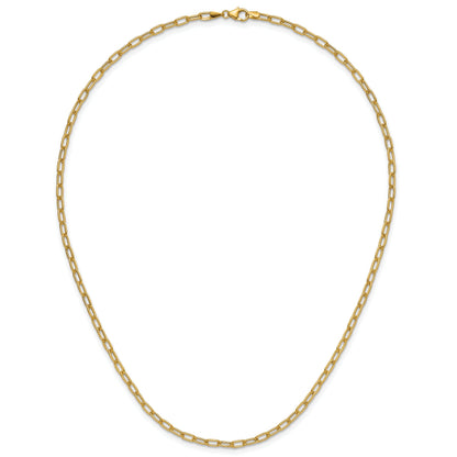 14K Yellow Gold 3.0mm Semi Solid Paperclip Chain Necklace