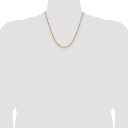 14K Yellow Gold 3.0mm Semi Solid Paperclip Chain Necklace