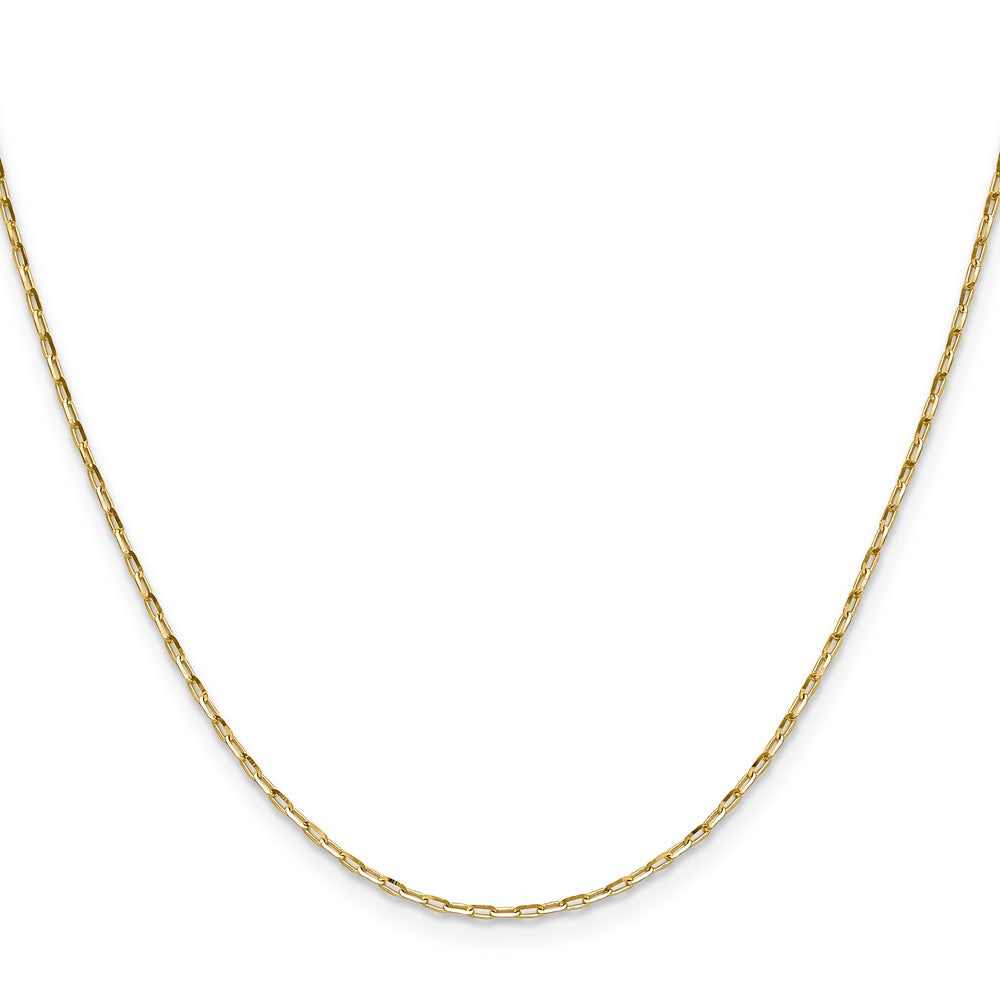 24 Inch 14K Yellow Gold 1.4mm D/C Open Long Link Cable Chain Necklace