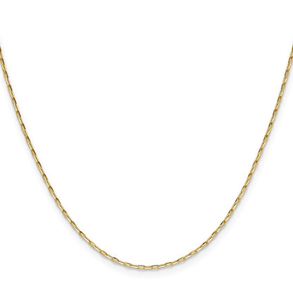 24 Inch 14K Yellow Gold 1.4mm D/C Open Long Link Cable Chain Necklace