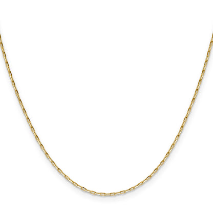 2 Inch 14K Yellow Gold 1.4mm D/C Open Long Link Cable Chain Necklace