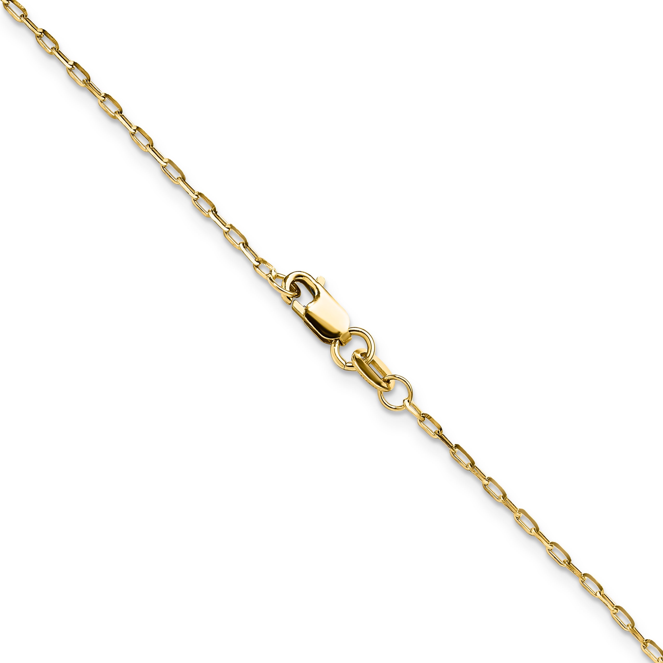16 Inch 14K Yellow Gold 1.4mm D/C Open Long Link Cable Chain Necklace