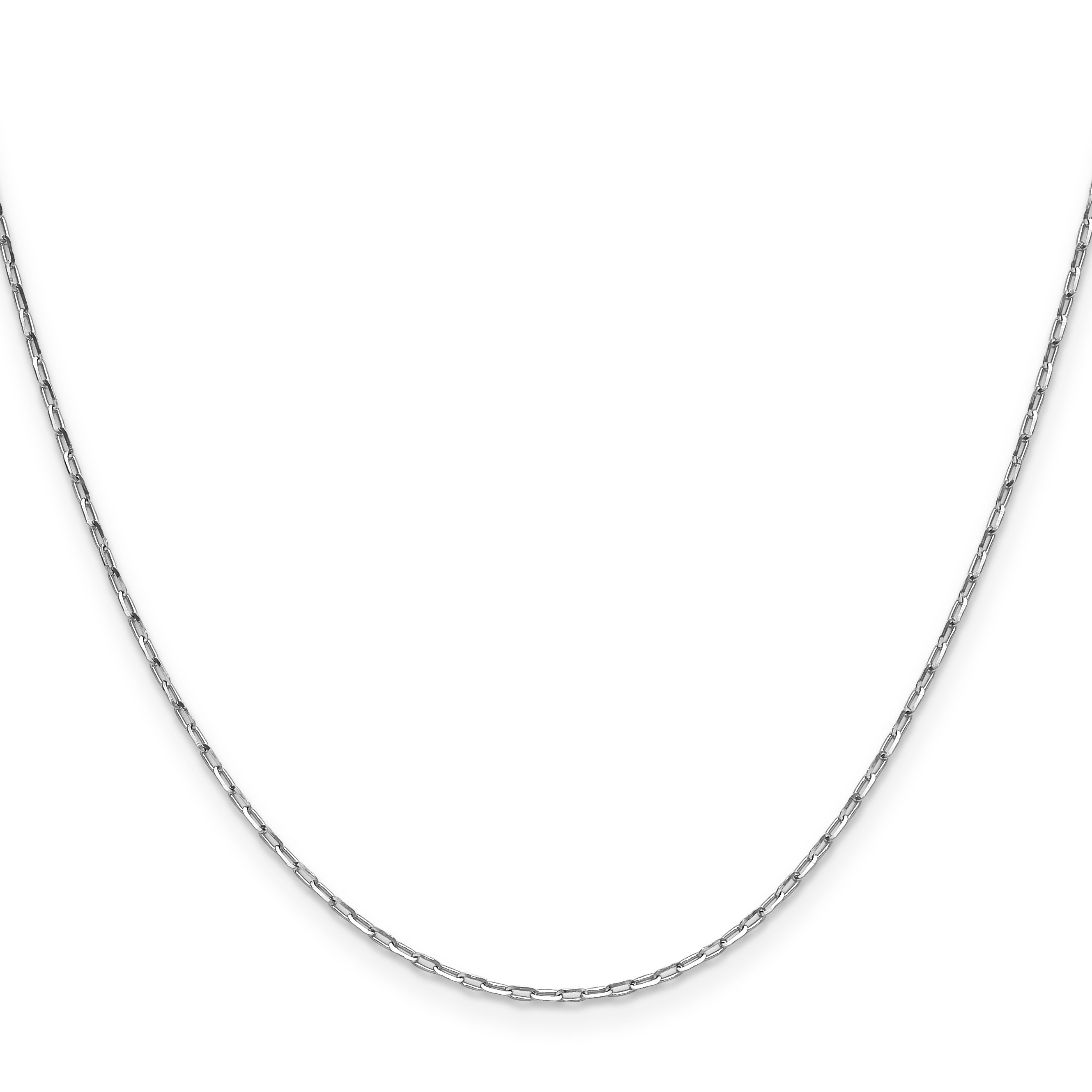 24 Inch 14K White Gold 1.4mm D/C Open Long Link Cable Chain Necklace