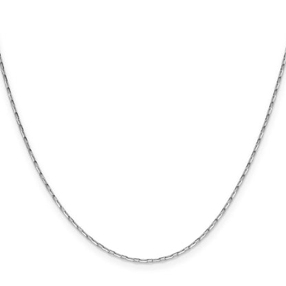 24 Inch 14K White Gold 1.4mm D/C Open Long Link Cable Chain Necklace