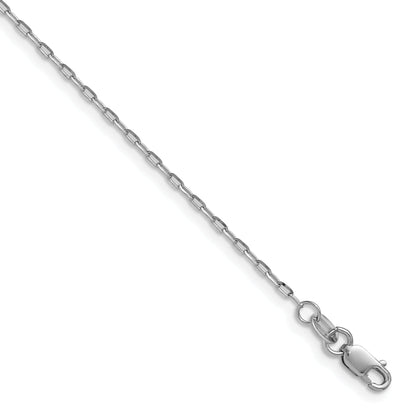 16 Inch 14K White Gold 1.4mm D/C Open Long Link Cable Chain Necklace