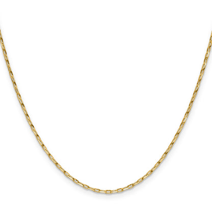 2 Inch 14K Yellow Gold 1.75mm D/C Open Long Link Cable Chain Necklace