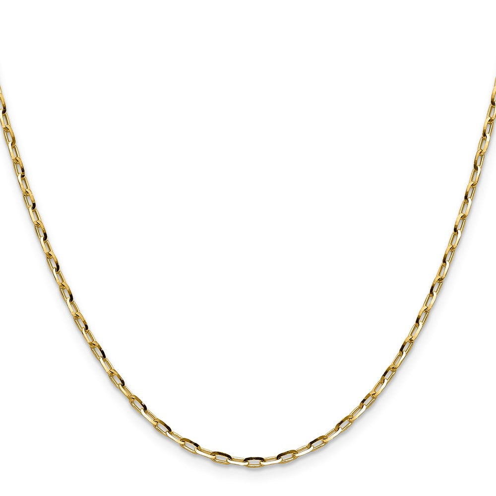 22 Inch 14K Yellow Gold 2.3mm D/C Open Long Link Cable Chain Necklace