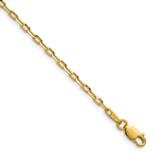 24 Inch 14K Yellow Gold 2.3mm D/C Open Long Link Cable Chain Necklace