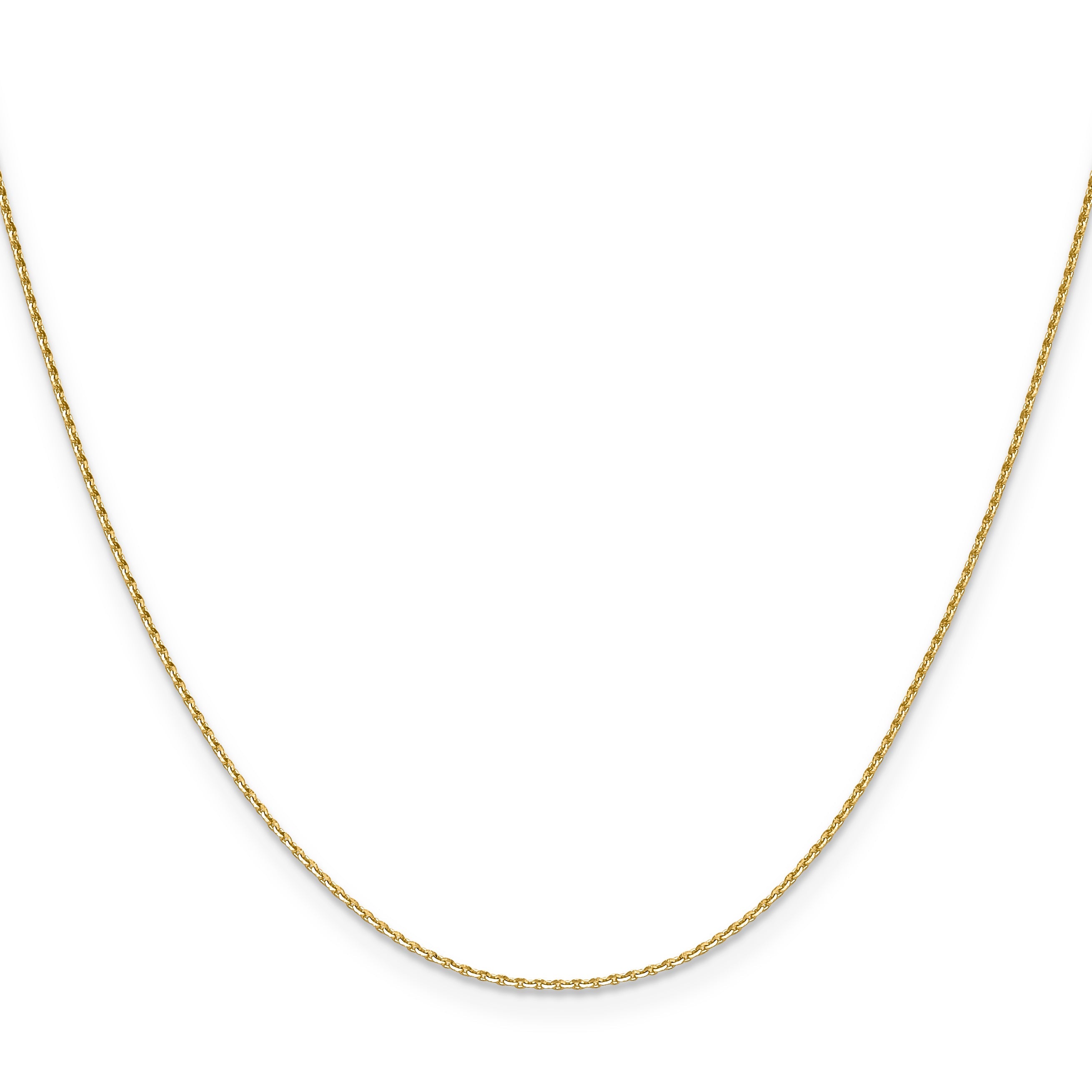 16 Inch 14K Yellow Gold 1mm D/C Oval Link Chain Necklace