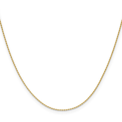 16 Inch 14K Yellow Gold 1mm D/C Oval Link Chain Necklace