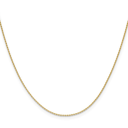 24 Inch 14K Yellow Gold 1mm D/C Oval Link Chain Necklace