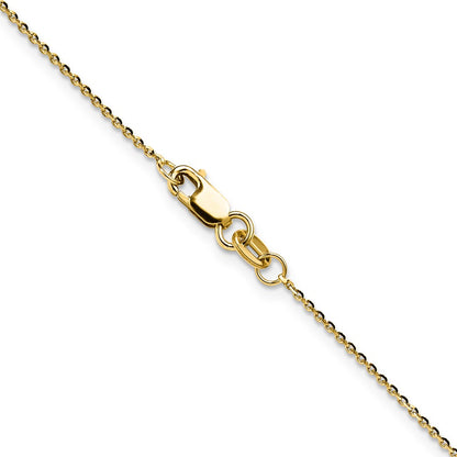 24 Inch 14K Yellow Gold 1mm D/C Oval Link Chain Necklace
