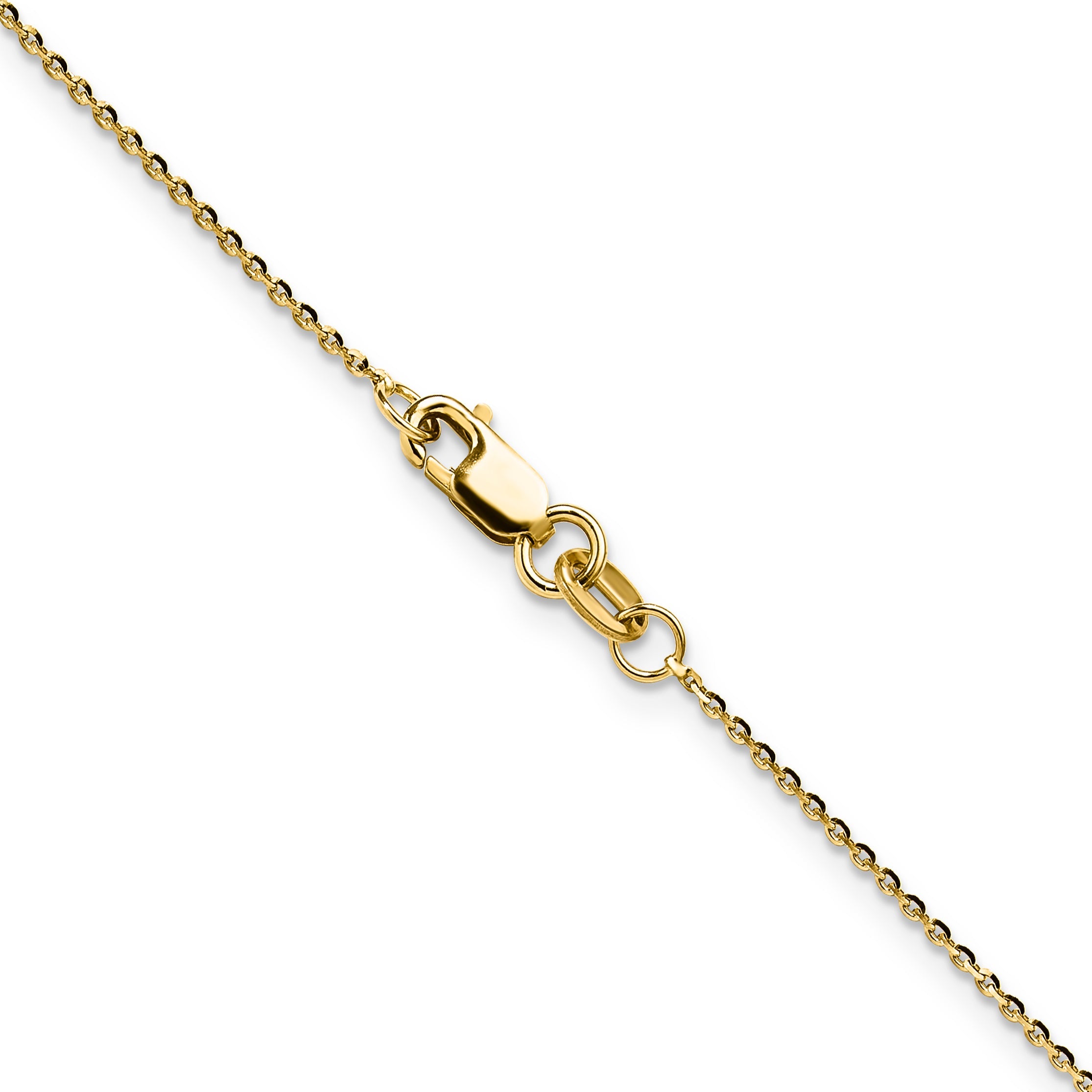 18 Inch 14K Yellow Gold 1mm D/C Oval Link Chain Necklace