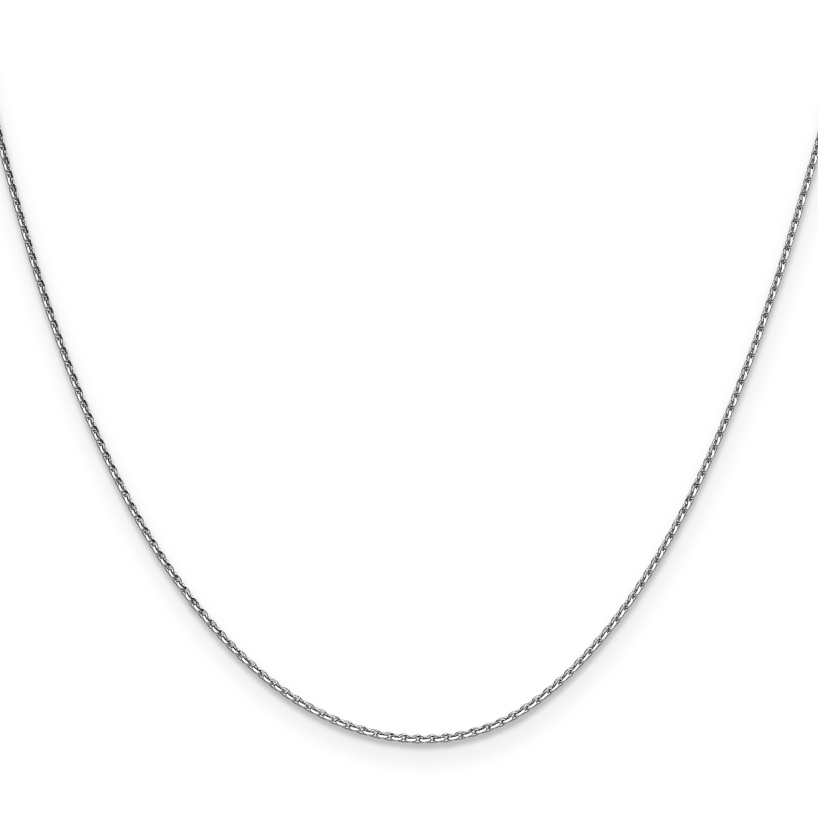 16 Inch 14K White Gold 1mm D/C Oval Link Chain Necklace