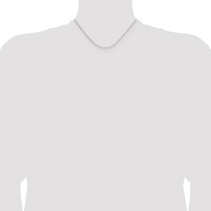 16 Inch 14K White Gold 1mm D/C Oval Link Chain Necklace