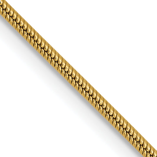24 Inch 14K 1mm Round Snake Chain Necklace
