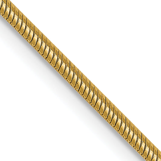 20 Inch 14K 1.3mm Round Snake Chain Necklace