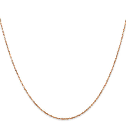 14K Rose Gold 20 Inch Carded .7mm Cable Rope With Spring Ring Clasp Chain Necklace