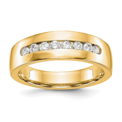 True Origin 14K Yellow Gold Men's 1/2 carat Lab Grown Diamond VS+ F+ Complete Channel Wedding Band Ring