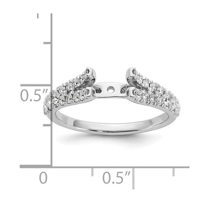 True Origin 14K White Gold 1/2 carat Lab Grown Diamond VS+ F+ Semi-Mount Peg Set Engagement Ring