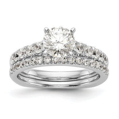 True Origin 14K White Gold 1/2 carat Lab Grown Diamond VS+ F+ Semi-Mount Peg Set Engagement Ring