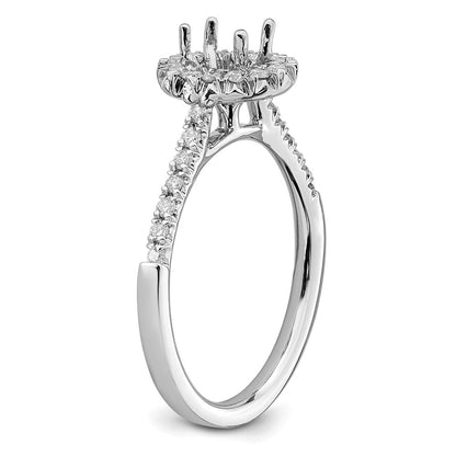 True Origin 14K White Gold 1/3 carat Lab Grown Diamond VS+ F+ Semi-Mount Oval Halo Engagement Ring