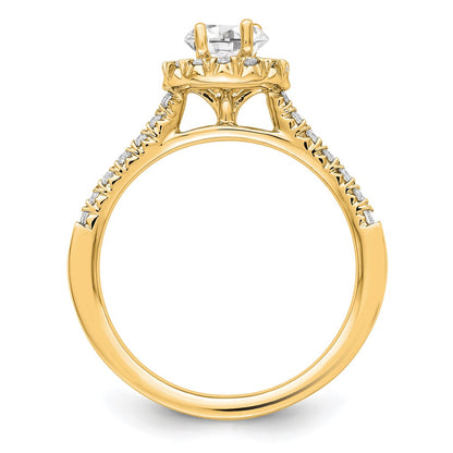 True Origin 14K Yellow Gold 1/3 carat Lab Grown Diamond VS+ F+ Semi-Mount Oval Halo Engagement Ring