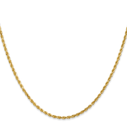 10K 2.25mm Diamond-Cut Rope Chain Necklace