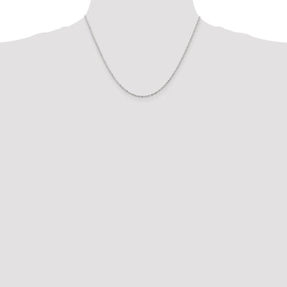 10K White Gold 2.5mm Diamond-Cut Lightweight Rope Chain Necklace