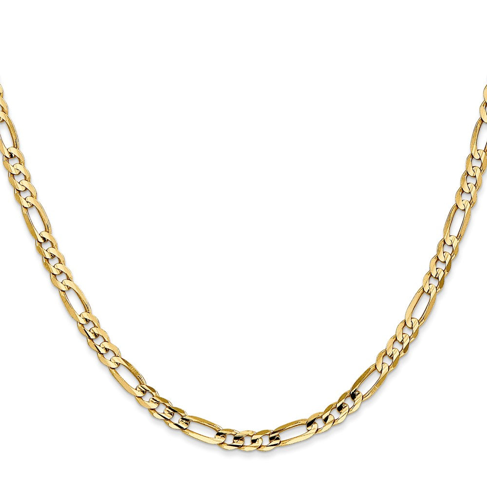 26 Inch 10K Yellow Gold 4mm Concave Figaro Chain Necklace