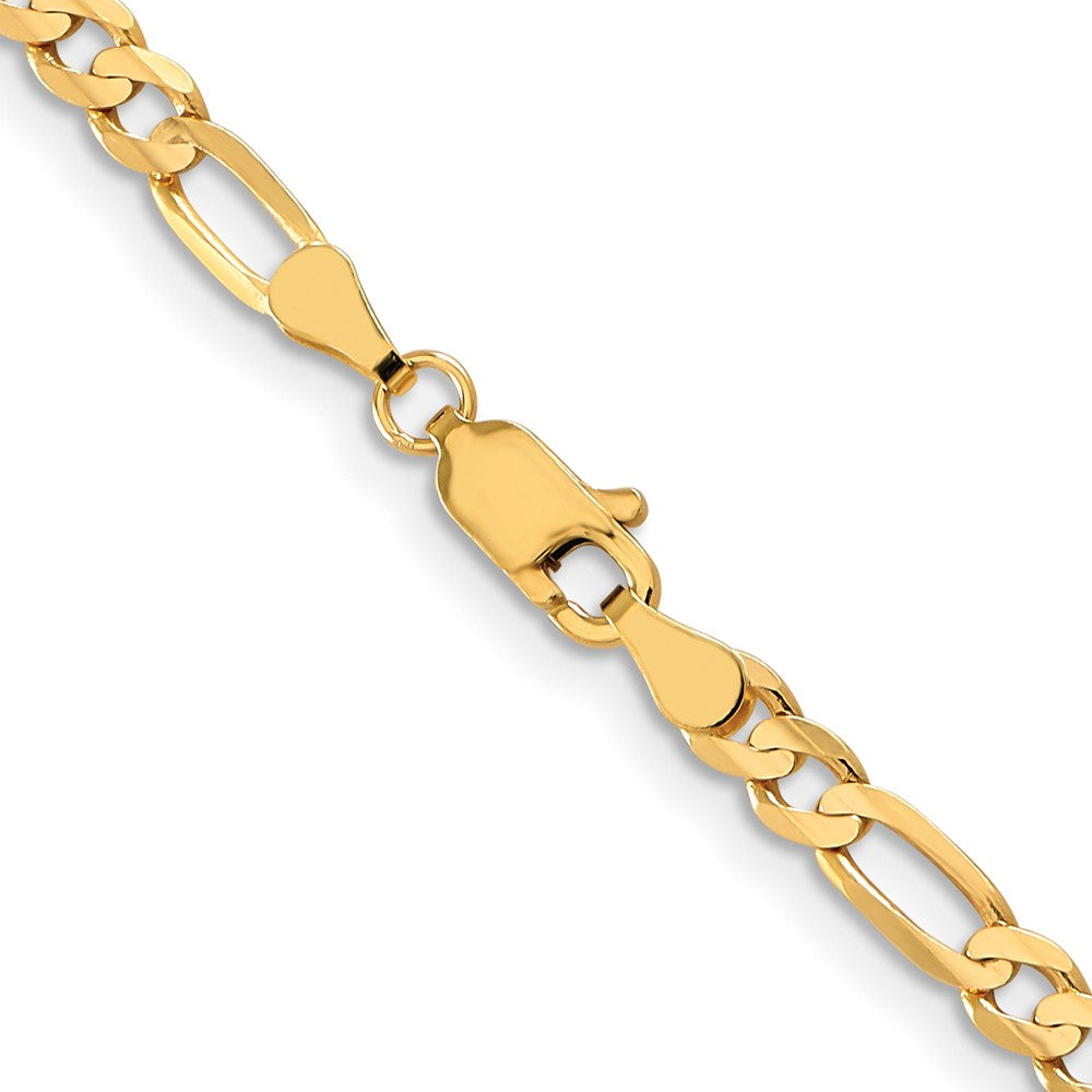 26 Inch 10K Yellow Gold 4mm Concave Figaro Chain Necklace