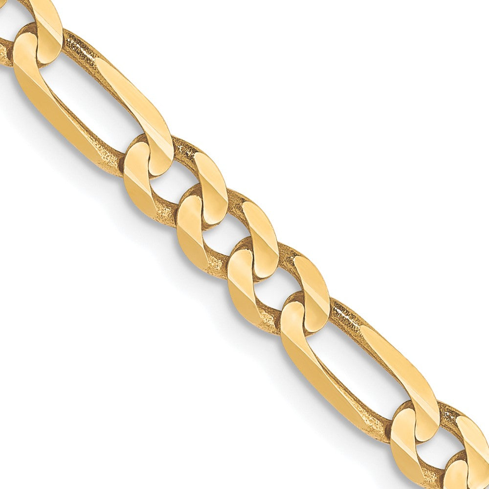 26 Inch 10K Yellow Gold 4mm Concave Figaro Chain Necklace
