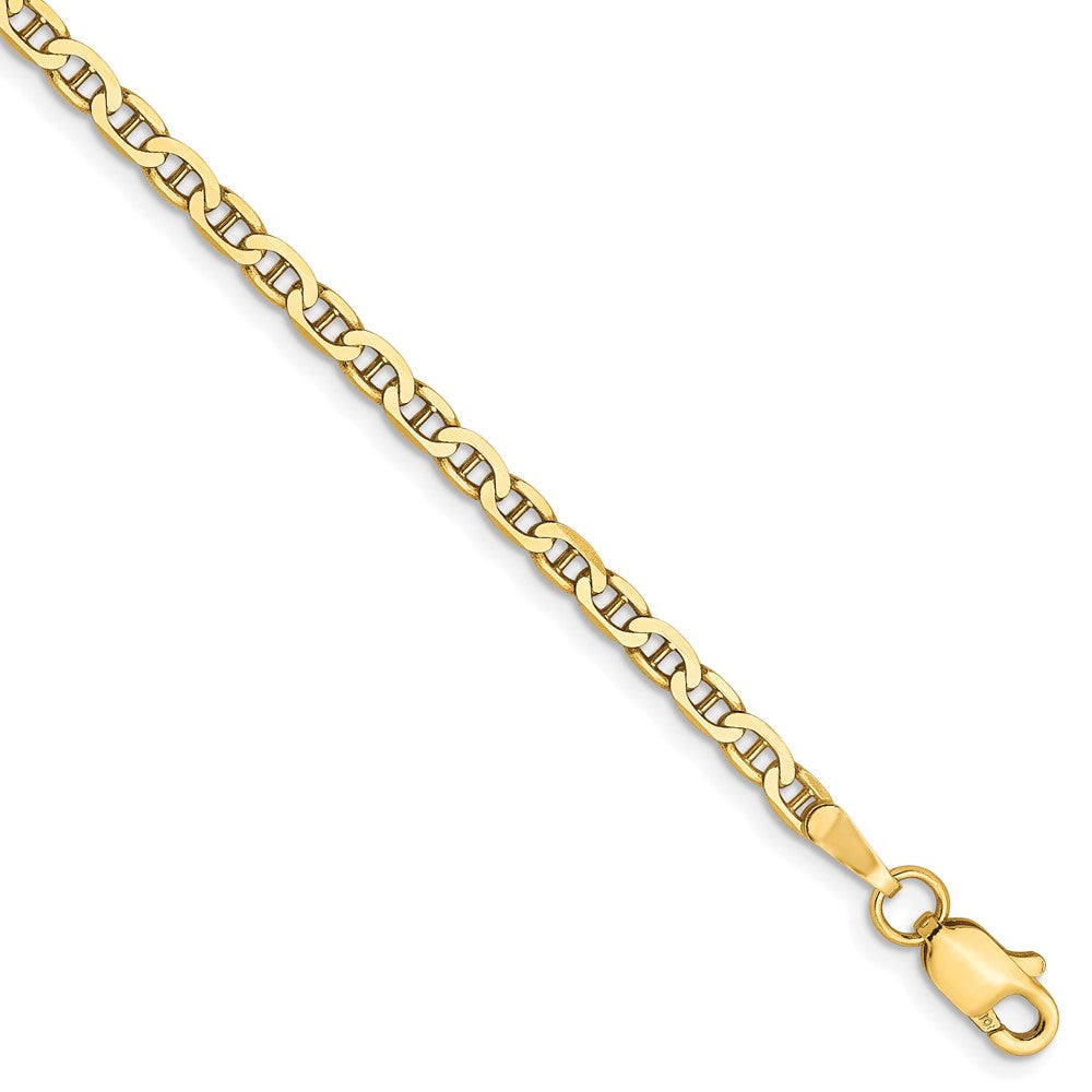 10 Inch 10K 2.4mm Flat Anchor Chain Anklet