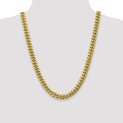 24 Inch 10K Semi-Solid 9.3mm Miami Cuban Chain Necklace