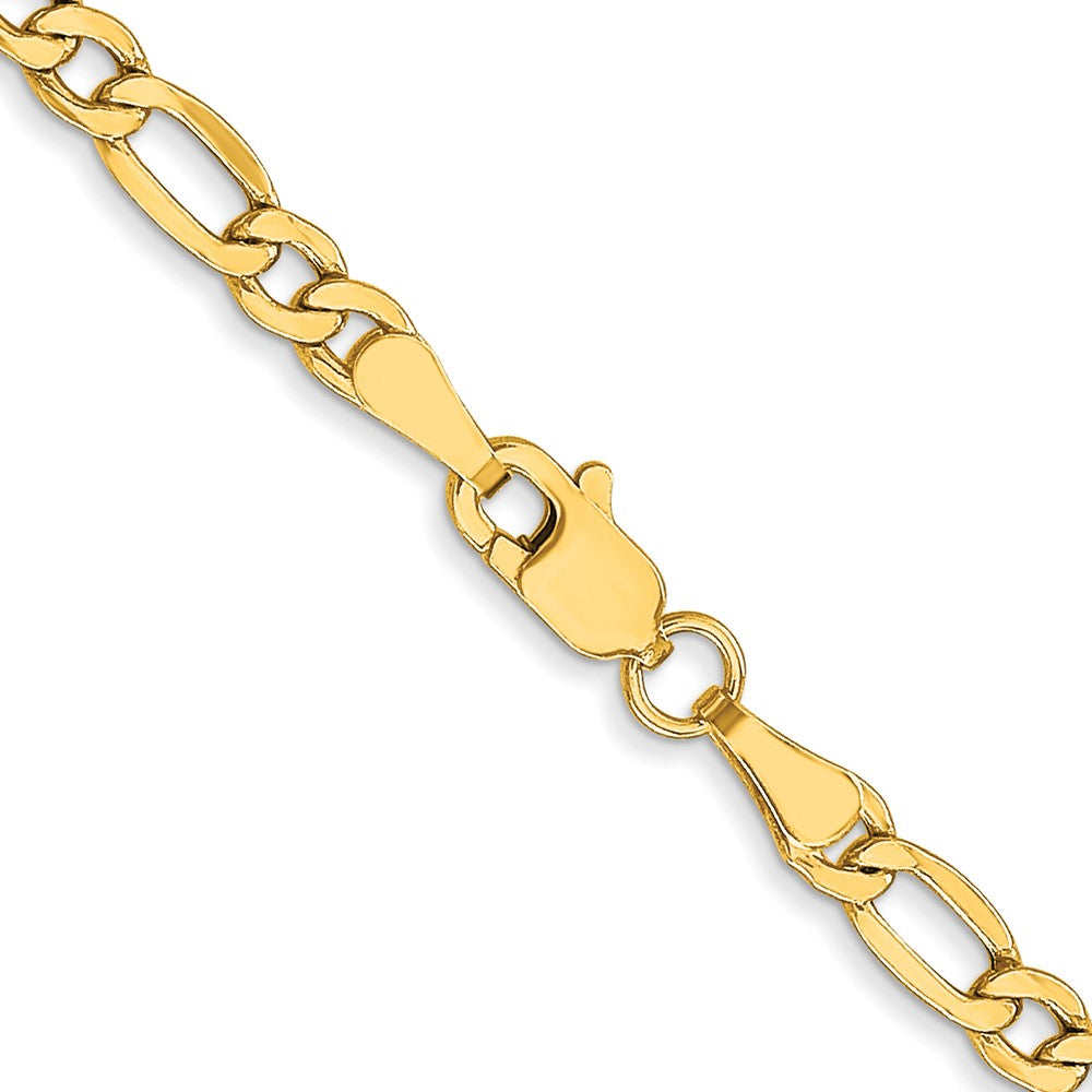 26 Inch 10K Yellow Gold 3.5mm Semi Solid Figaro Chain Necklace