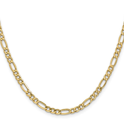 26 Inch 10K Yellow Gold 4.75mm Semi Solid Figaro Chain Necklace