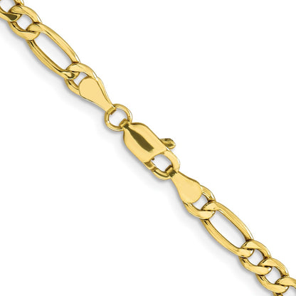26 Inch 10K Yellow Gold 4.75mm Semi Solid Figaro Chain Necklace