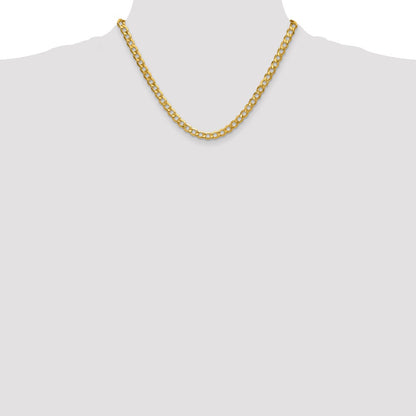 18 Inch 10K 6.5mm Semi-Solid Curb Chain Necklace