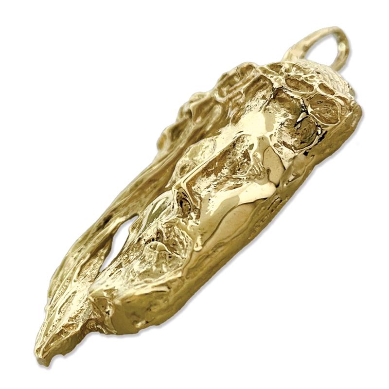 14K Gold 46MM Jesus Christ Head Pendant