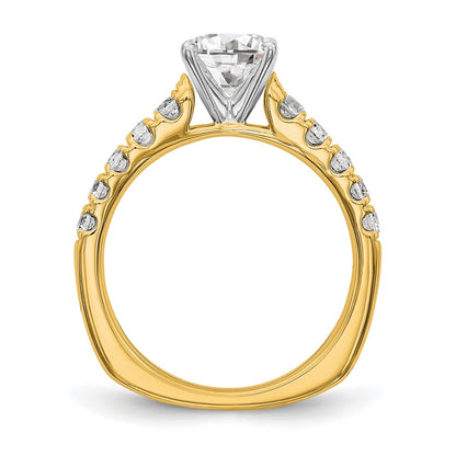 True Origin 14K Yellow Gold 1/2 carat Lab Grown Diamond VS+ F+ Semi-Mount Peg Set Engagement Ring