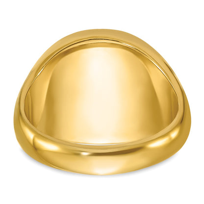 IBGoodman 14K Men's Polished and Grooved with Onyx Blue Lodge Master Masonic Ring