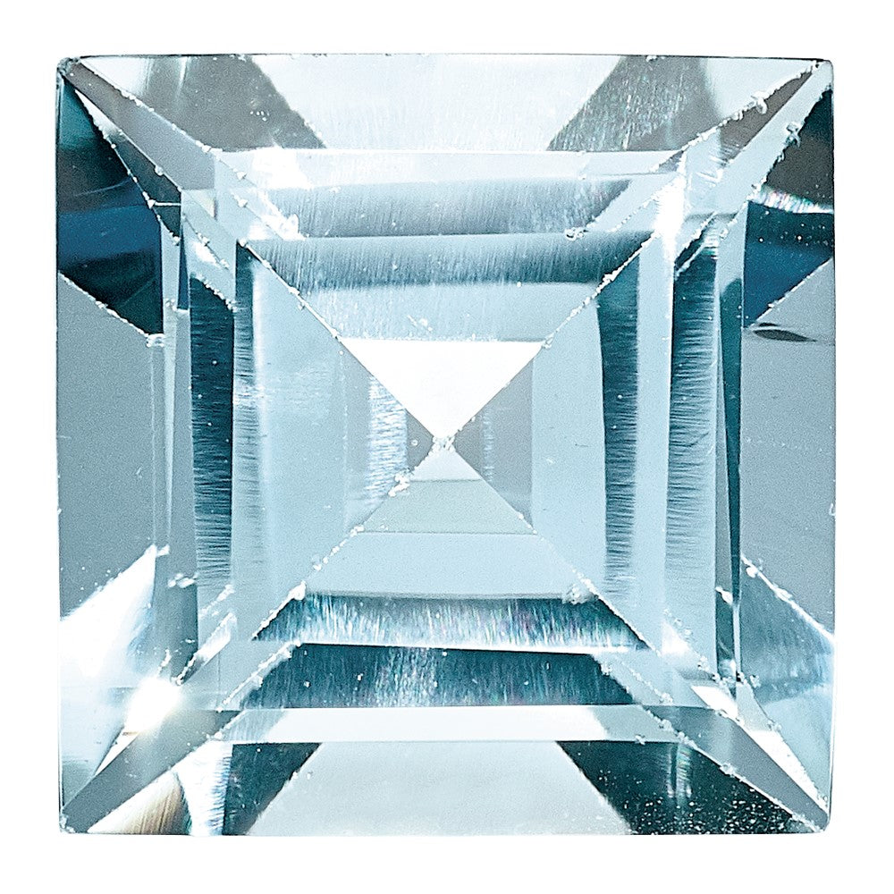 Gemstone Aquamarine Aaa Quality 6mm Square Step-Cut