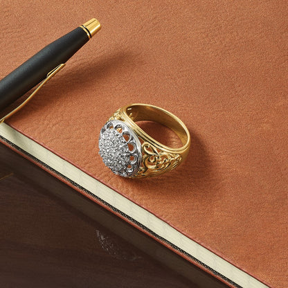 14k Two-Tone 1 Ct. Lab Grown Diamond VS/SI+ G+ Men's Cluster Ring