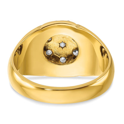 14k Two-tone Gold Men's with White Rhodium Polished and Satin 1 carat Diamond Complete Ring