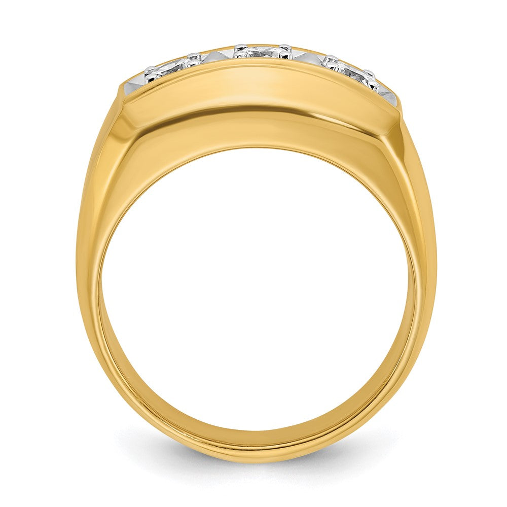 14k Two-tone Gold Men's 1/2 carat Diamond Complete Ring
